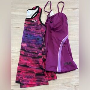 Fila Women's Pink and Purple Workout Tops Shirts  XS
